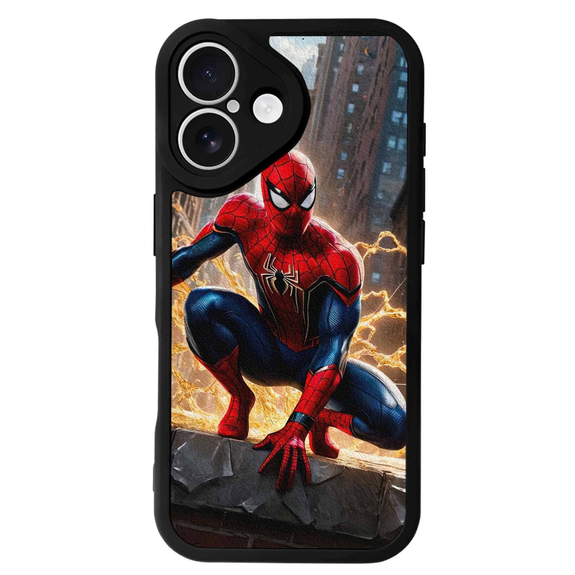Spider Man スパイダーマン 【iPhone 16シリーズ対応】シリコンスマホケース（レザー調） 材質：シリコン